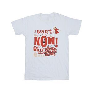 Willy Wonka Boys Verruca Salt I Want It Now T-Shirt / White